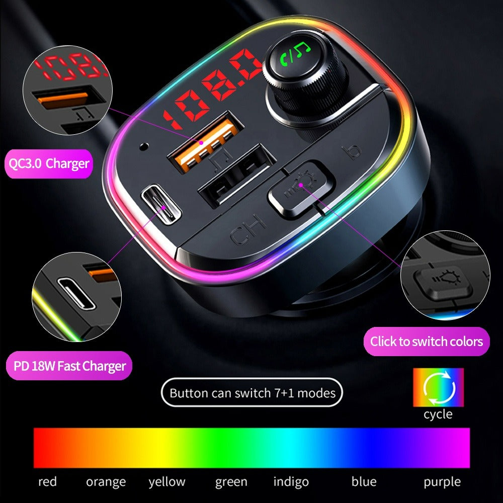 Bluetooth Car Wireless Phone Charger Transmitter FM Radio iPhone Typc C charger Bluetooth Car Wireless Phone Charger Transmitter FM Radio iPhone Typc C charger